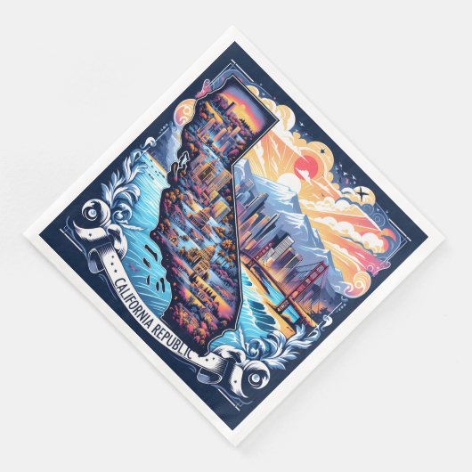 California Map Vector Art Serviette (Ecke)