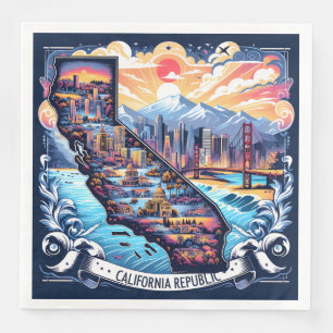 California Map Vector Art Serviette