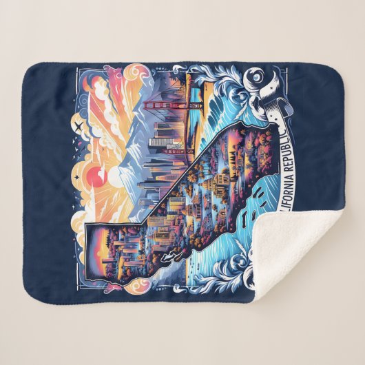 California Map Vector Art Sherpadecke (Vorderseite (Horizontal))