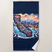 California Map Vector Art Strandtuch (Vorderseite)