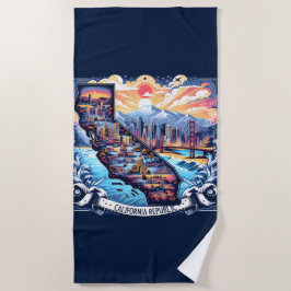 California Map Vector Art Strandtuch