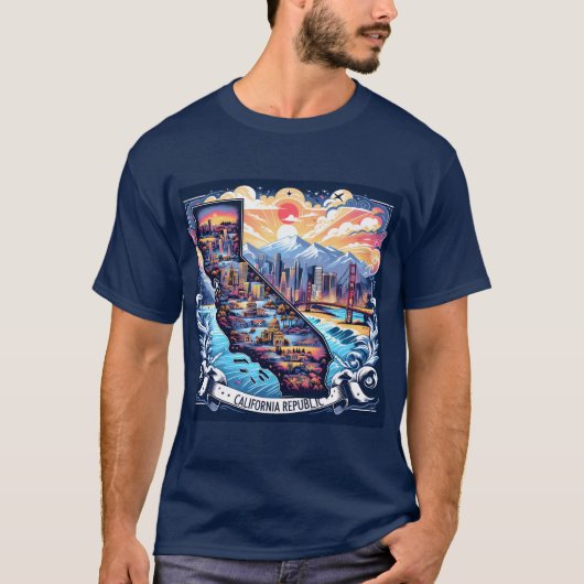 California Map Vector Art T-Shirt (Vorderseite)