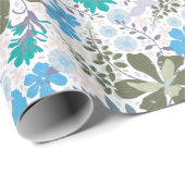 California Meadow (blau/weiß) - Wrapping Paper Geschenkpapier (Rolleneckpunkt)