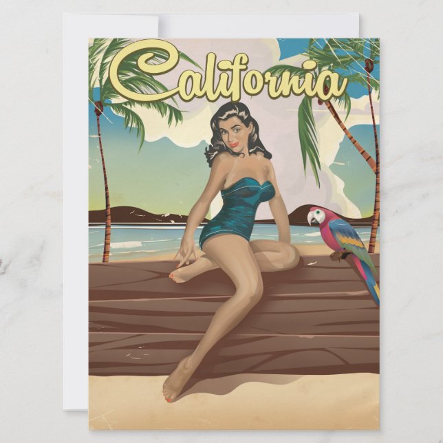 California Model Retro Reiseplakat (Vorderseite)