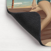 California Model Retro Reiseplakat Mousepad (Ecke)