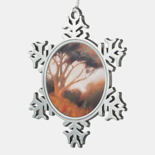 California Monterey Cypress Trees Schneeflocken Zinn-Ornament (Rechts)