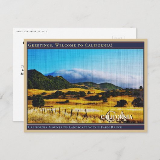 California Mountains Landschaft Landschaftlich Far Postkarte (Vorne/Hinten)