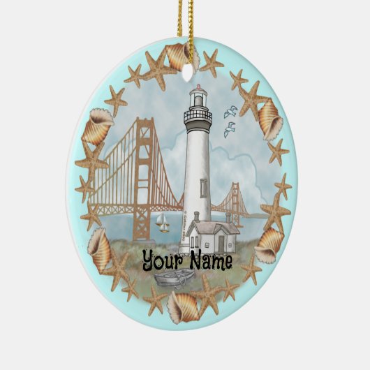 California Muscheln Leuchtturm Ornament (Rechts)