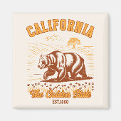 California Nature Lover Gift – Retro Bear  Magnet (Vorne)