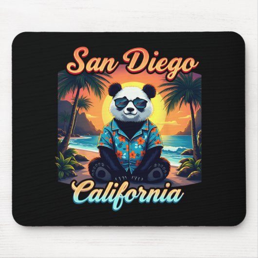 California New Year 2025 Family Trip Vaction Panda Mousepad (Vorne)