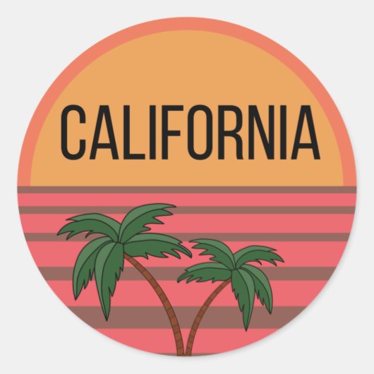 California Niedlich Design Geschenkideen Sunset Pa Runder Aufkleber (Vorderseite)