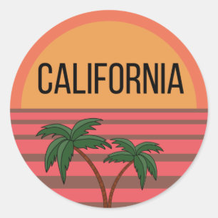 California Niedlich Design Geschenkideen Sunset Pa Runder Aufkleber