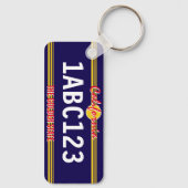 California Nummernschild im Retrostil Schlüsselanhänger (Rückseite)