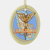 California Nurse Caduceus Keramik Ornament (Rechts)