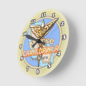 California Nurse Caduceus Runde Wanduhr (Winkel)