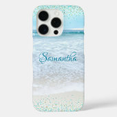 California Ocean Beach Foto Blue Gold Confetti Case-Mate iPhone Hülle (Rückseite)
