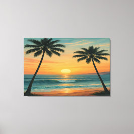 California Ocean Sunset – 36x24 Wall Art Print Leinwanddruck