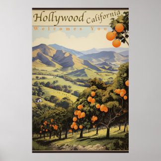 California Orange Groves - Old Hollywood - Reisen Poster