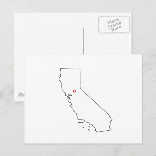 California Outlyner Map Postkarte (Vorne/Hinten)
