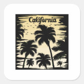 California Palm Tree Quadratischer Aufkleber (Vorderseite)