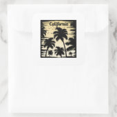 California Palm Tree Quadratischer Aufkleber (Tasche)