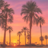 California Palm Tree Sunset Aufkleber (Vorderseite)