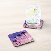 California Palm Tree Sunset Getränkeuntersetzer (Rechte Seite)