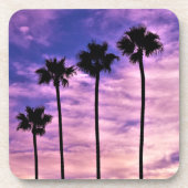 California Palm Tree Sunset Getränkeuntersetzer (Vorderseite)