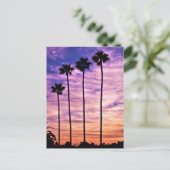California Palm Tree Sunset Postkarte (Stehend Vorderseite)