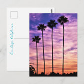 California Palm Tree Sunset Postkarte (Vorne/Hinten)