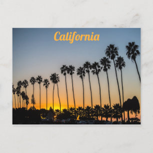 California Palm Trees am Strand bei Sunset Postkarte