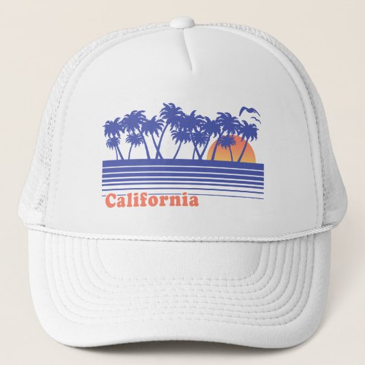 California Palm Trees Truckerkappe (Vorderseite)