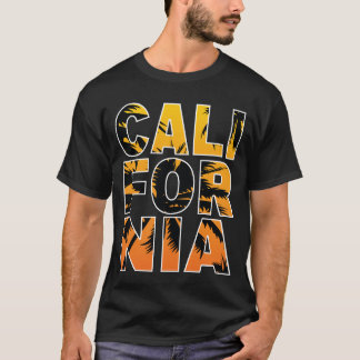 California Palmen T - Shirt mit ausgefüllten Buchs