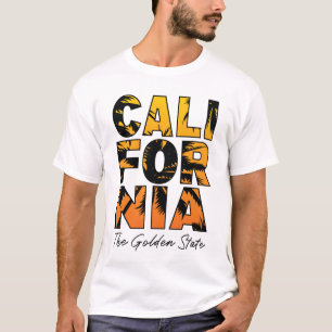 California Palmen T - Shirt mit ausgefüllten Buchs