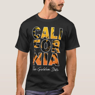 California Palmen T - Shirt mit ausgefüllten Buchs