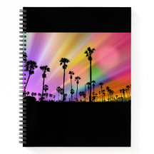 California Palms & Colorful Sky Notebook