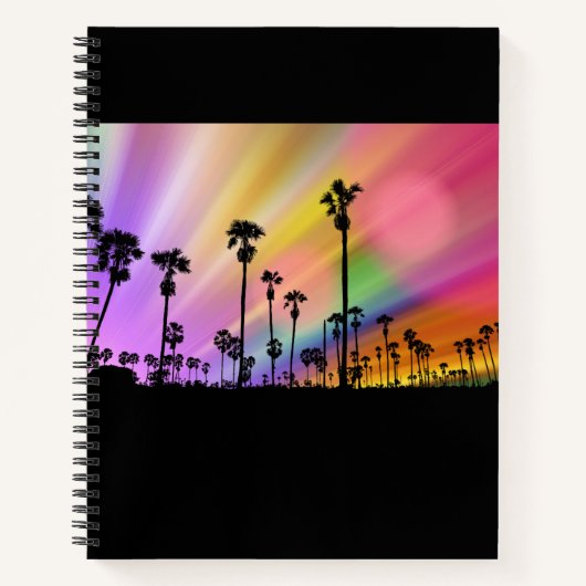 California Palms & Colorful Sky Notebook Notizblock (Vorderseite)