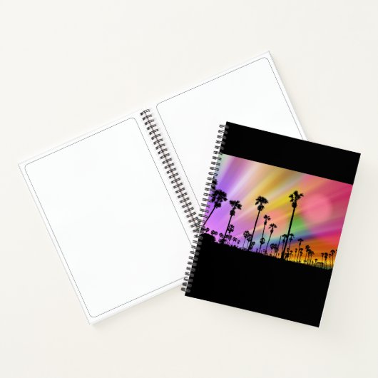 California Palms & Colorful Sky Notebook Notizblock (Innenseite)