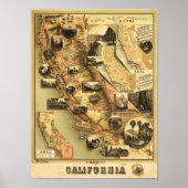 California Panoramic Map Poster (Vorne)