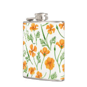 California Pappi, sommerliche Blume, Orange Flachmann (Links)