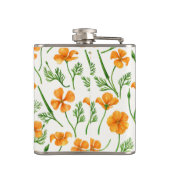 California Pappi, sommerliche Blume, Orange Flachmann (Rückseite)