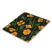 California Pappi, sommerliche Blume, Orange Fliese (Seite)