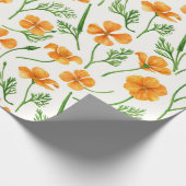 California Pappi, sommerliche Blume, Orange Geschenkpapier (Ecke)