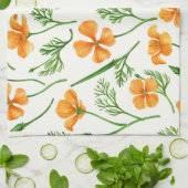 California Pappi, sommerliche Blume, Orange Geschirrtuch (Gefaltet)