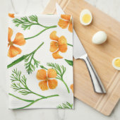 California Pappi, sommerliche Blume, Orange Geschirrtuch (Viertel Falte)