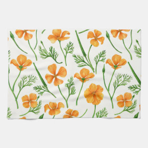California Pappi, sommerliche Blume, Orange Geschirrtuch
