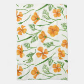 California Pappi, sommerliche Blume, Orange Geschirrtuch (Vertikal)