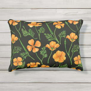 California Pappi, sommerliche Blume, Orange Kissen Für Draußen