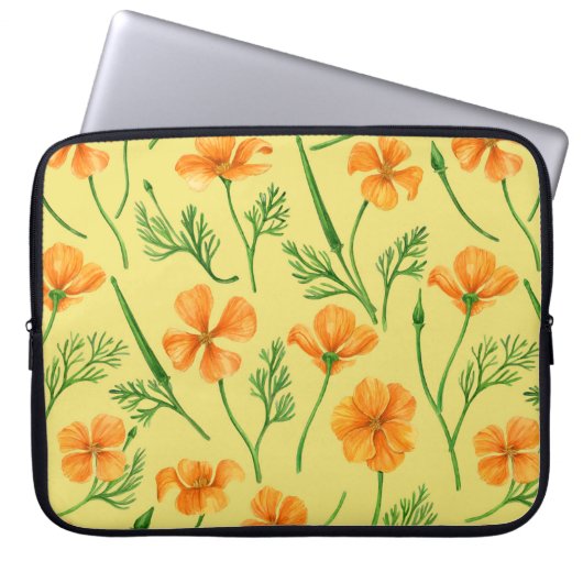 California Pappi, sommerliche Blume, Orange Laptopschutzhülle (Vorderseite)