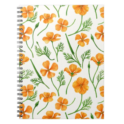California Pappi, sommerliche Blume, Orange Notizblock (Vorderseite)